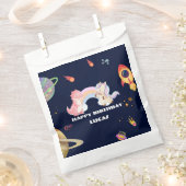 Schattigee eenhoorn dinosaurus Galaxy Rocket verja Bedankzakje (Geknipt)