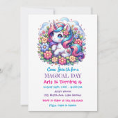 Schattigee eenhoorn en de verjaardag van het kind kaart (Voorkant)