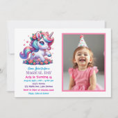 Schattigee eenhoorn en de verjaardag van het kind kaart (Voorkant)