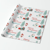 Schattigee Eenhoorn en Fairy Custom Name Merry Chr Cadeaupapier (Uitgerold)