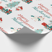 Schattigee Eenhoorn en Fairy Custom Name Merry Chr Cadeaupapier (Hoek)