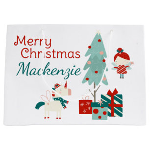 Schattigee Eenhoorn en Fairy Custom Name Merry Chr Groot Cadeauzakje