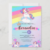 Schattigee eenhoorn en kleurrijke regenboog verjaa kaart (Voorkant)