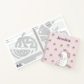 Schattigee Eenhoorn Eten Cupcake Roze Gepersonalis Notitieboek (Binnen)