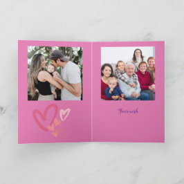 Schattigee eenhoorn familie foto 2e verjaardagskaa bedankkaart