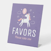 Schattigee Eenhoorn Favorieten TableTop Reclamebord Met Voetstuk (Voorkant)