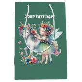Schattigee eenhoorn fee aanpasbaar Grote Gift Bag Medium Cadeauzakje (Voorkant)