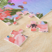 Schattigee Eenhoorn Gepersonaliseerde Naam Rainbow Legpuzzel (Zijkant)