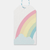 Schattigee eenhoorn gezicht meisje verjaardag cadeaulabel (Achterkant)