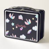 Schattigee Eenhoorn gezicht regenboog gradiënt ver (Voorkant)