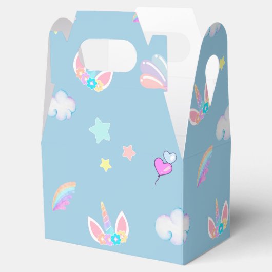 Schattigee Eenhoorn gezicht regenboog gradiënt ver Bedankdoosjes (Geopend)