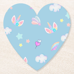 Schattigee Eenhoorn gezicht regenboog gradiënt ver Kartonnen Onderzetters