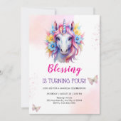 Schattigee eenhoorn gezicht verjaardag kaart (Voorkant)