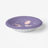 Schattigee Eenhoorn Girly Paarse en Roze verjaarda Papieren Kommen (Gebogen)