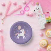 Schattigee Eenhoorn Girly Paarse en Roze verjaarda Papieren Kommen (Feest)