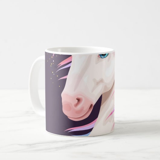 Schattigee eenhoorn, gouden hoornillustratie. koffiemok (Voorkant links)