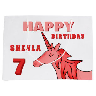 Schattigee eenhoorn Happy Birthday Girl's Groot Cadeauzakje