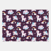 Schattigee eenhoorn Happy Birthday roze girly Inpakpapier Vel (Voorkant 3)