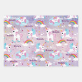 Schattigee eenhoorn Happy Birthday roze girly Inpakpapier Vel (Voorkant 2)