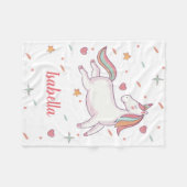 Schattigee Eenhoorn Harten en Sterren Gepersonalis Fleece Deken (Voorkant (Horizontaal))