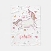 Schattigee Eenhoorn Harten en Sterren Gepersonalis Fleece Deken (Voorkant)