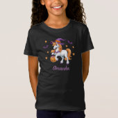 Schattigee eenhoorn, heks Pet en pompoen T-shirt (Voorkant)