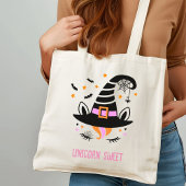 Schattigee eenhoorn heks Pet Halloween Tote Bag