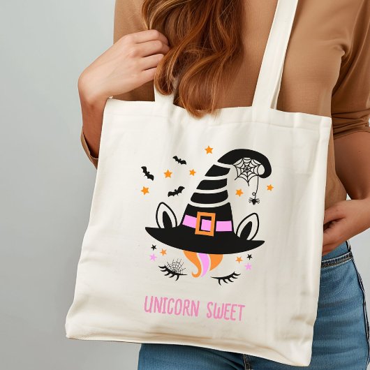 Schattigee eenhoorn heks Pet Halloween Tote Bag