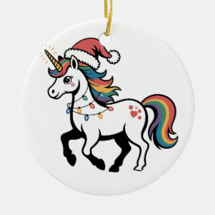 Schattigee eenhoorn herten rendier kerstverlichtin keramisch ornament