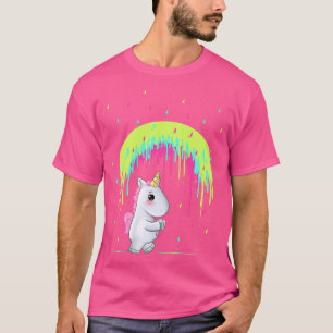 Schattigee Eenhoorn Holding Regenboog Paraplu Gift T-shirt