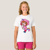 Schattigee Eenhoorn Hoodie Girl - Schattig grafisc T-shirt (Voorkant volledig)