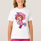 Schattigee Eenhoorn Hoodie Girl - Schattig grafisc T-shirt (Voorkant)