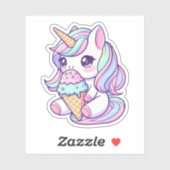 Schattigee Eenhoorn Ice Cream Custom-Cut Vinyl Sti Sticker (Vel)