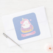 Schattigee Eenhoorn in Donut Meisjes Naam Stickers (Envelop)