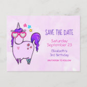Schattigee eenhoorn in hartvormige brillen Save th Uitnodiging Briefkaart (Voorkant)