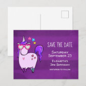 Schattigee eenhoorn in hartvormige brillen Save th Uitnodiging Briefkaart (Voorkant / Achterkant)
