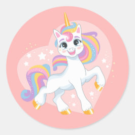 Schattigee eenhoorn in het hart ronde sticker