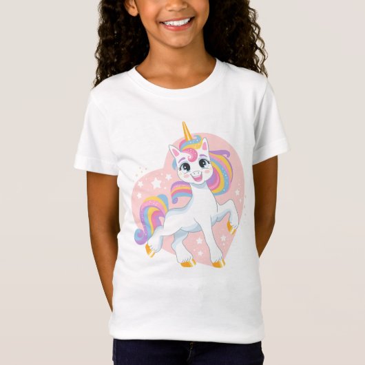 Schattigee eenhoorn in het hart t-shirt (Voorkant)