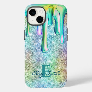 Schattigee eenhoorn iriserende glitter druppels fa Case-Mate iPhone 14 hoesje