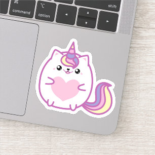 Schattigee Eenhoorn Kat hart Sticker