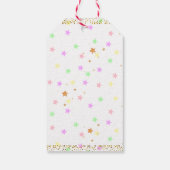 Schattigee eenhoorn kat regenboog meisje verjaarda cadeaulabel (Achterkant)