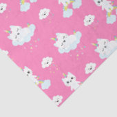 Schattigee Eenhoorn Katten Heet Roze Patronen Tissuepapier (Detail)