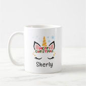 Schattigee Eenhoorn Kerst Aangepaste Naam Koffiemok (Links)