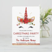 Schattigee eenhoorn kerstfeest kaart (Staand voorkant)