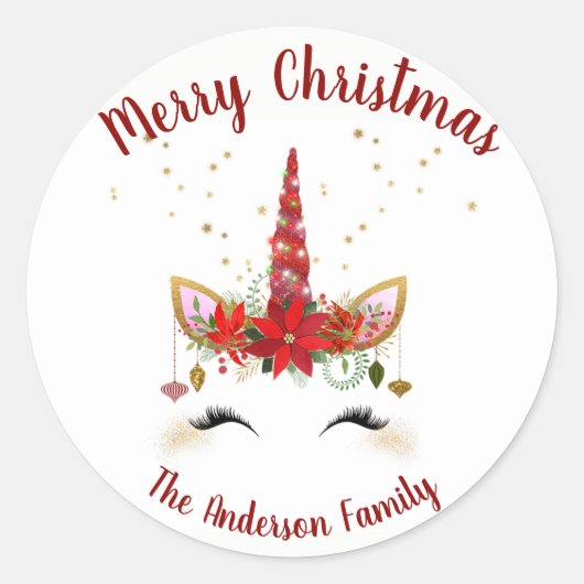 Schattigee eenhoorn kerstvakantie envelop zegel (Voorkant)