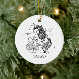 Schattigee Eenhoorn Kinder Gepersonaliseerde Creëe Keramisch Ornament
