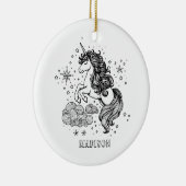 Schattigee Eenhoorn Kinder Gepersonaliseerde Creëe Keramisch Ornament (Rechts)