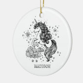 Schattigee Eenhoorn Kinder Gepersonaliseerde Creëe Keramisch Ornament (Links)