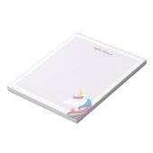 Schattigee Eenhoorn Kinder Paarse Gepersonaliseerd Notitieblok (Linkerzijde)