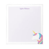 Schattigee Eenhoorn Kinder Paarse Gepersonaliseerd Notitieblok (Voorkant)